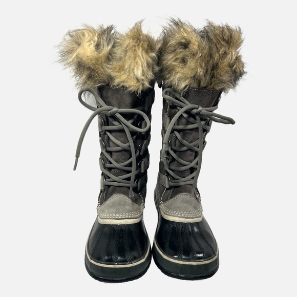 Sorel Joan of Arctic Winter Snow Gray Boots Suede Fur Trim Size 7 Waterproof - Picture 5 of 10